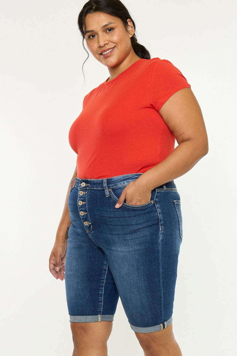 Tatiana High Rise Bermuda Shorts (Plus Size) - Official Kancan USA