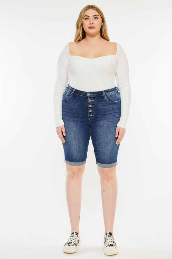 Tatiana High Rise Bermuda Shorts (Plus Size) - Official Kancan USA