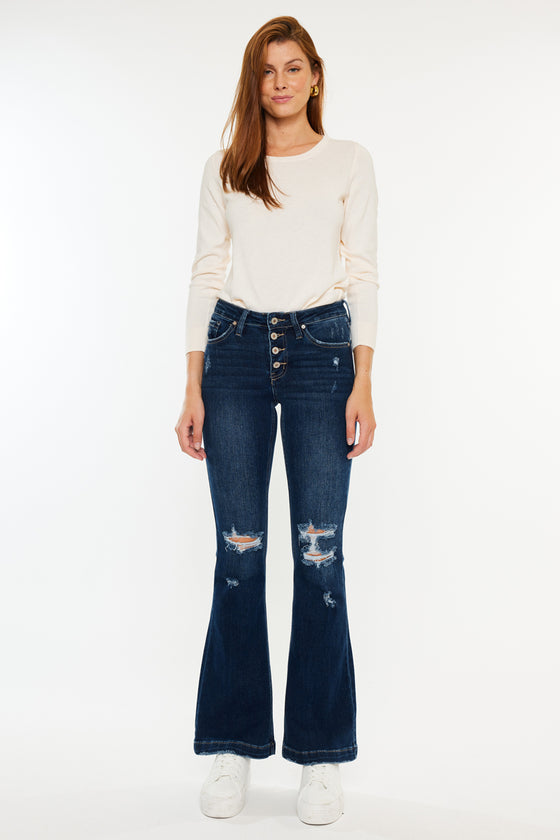 Jaden Mid Rise Flare Jeans (Petite) - Official Kancan USA