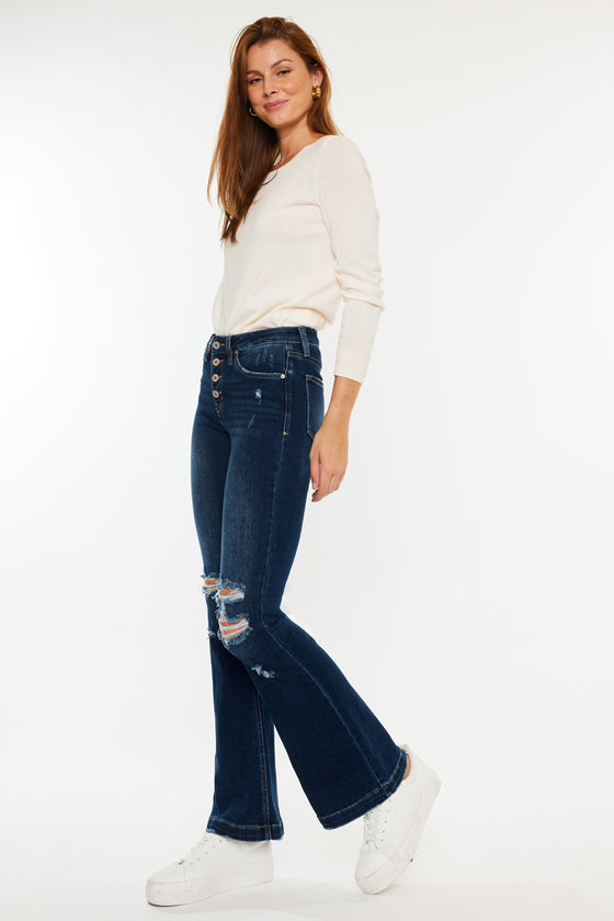 Jaden Mid Rise Flare Jeans (Petite) - Official Kancan USA