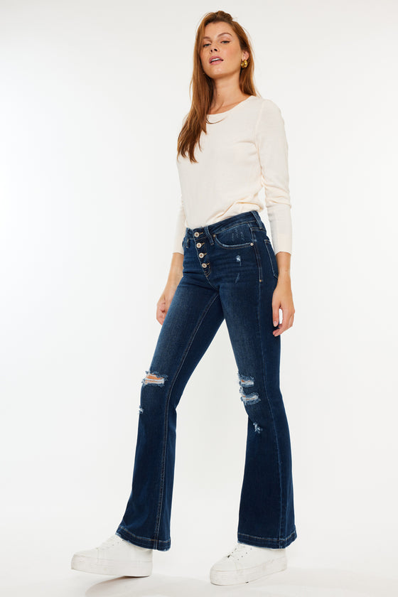 Jaden Mid Rise Flare Jeans (Petite) - Official Kancan USA