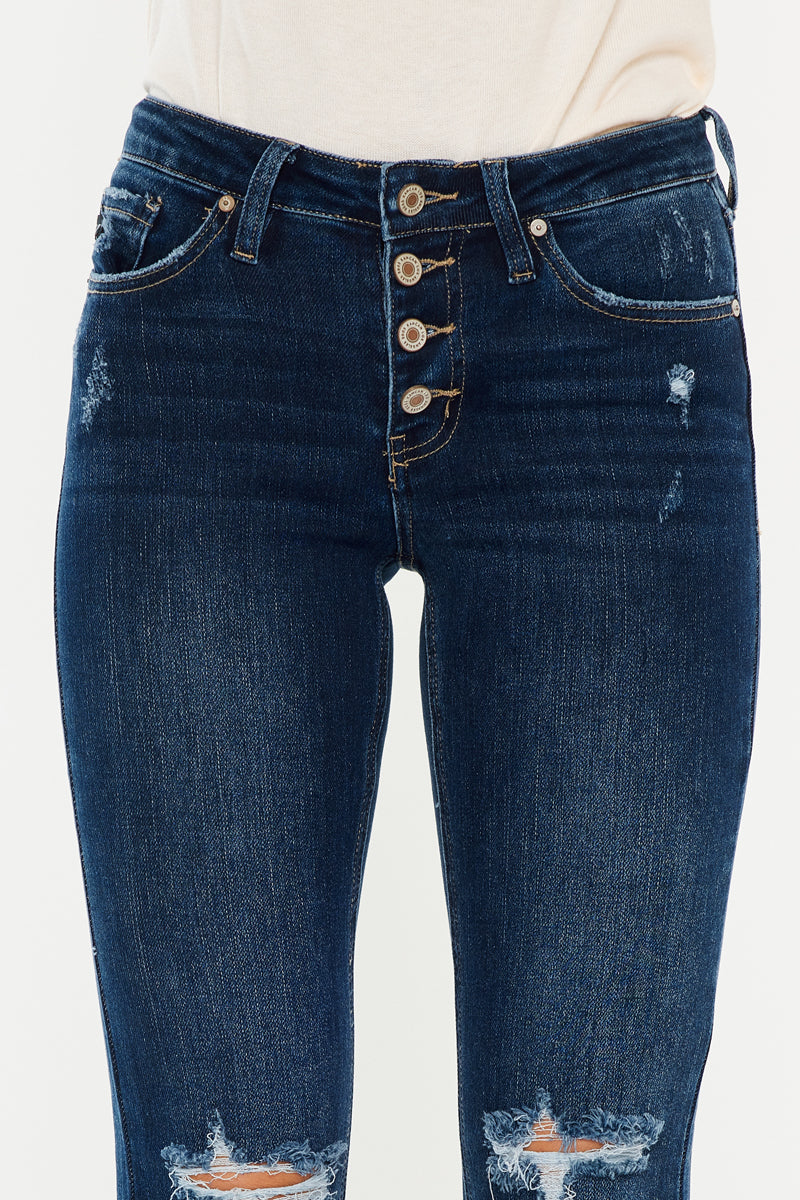 Jaden Mid Rise Flare (Petite) – Kancan USA