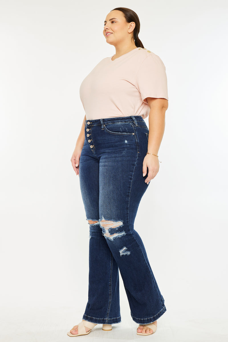 Harley Mid Rise Flare Jeans (Plus Size) - Official Kancan USA