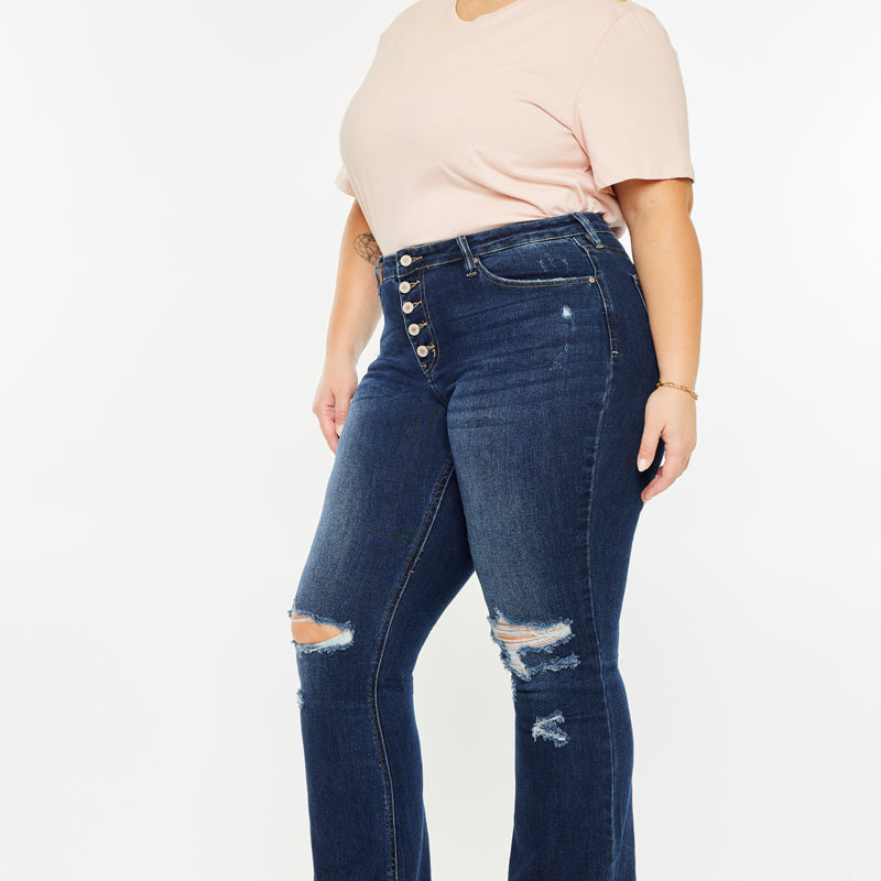 Harley Mid Rise Flare Jeans (Plus Size) - Official Kancan USA