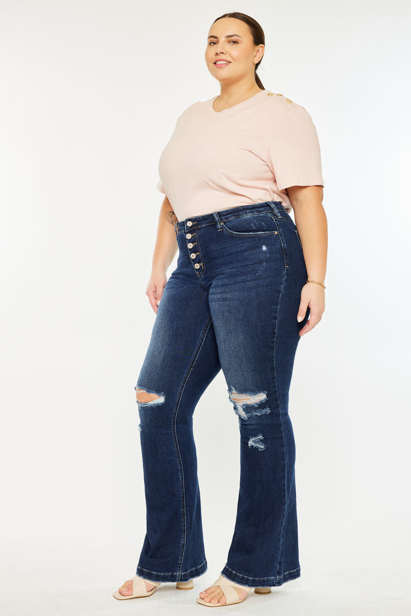 Harley Mid Rise Flare Jeans (Plus Size) - Official Kancan USA