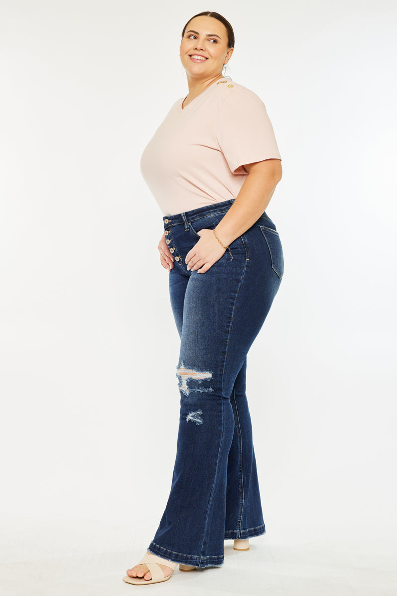 Harley Mid Rise Flare Jeans (Plus Size) - Official Kancan USA