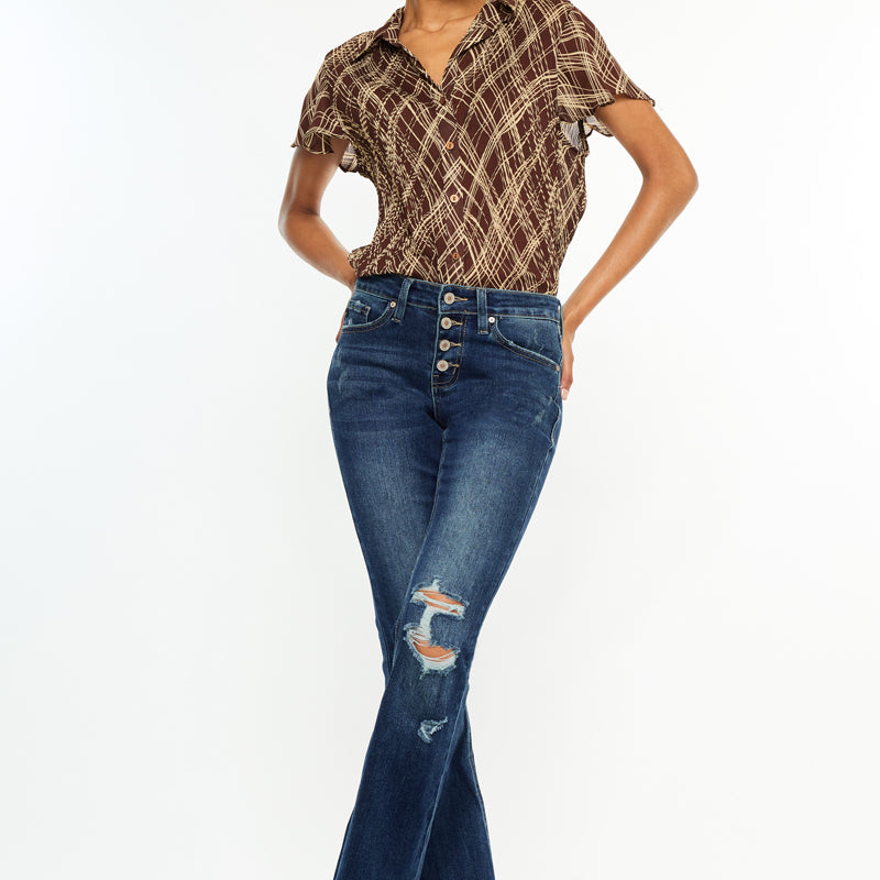 Harlowe Mid Rise Flare Jeans - Official Kancan USA