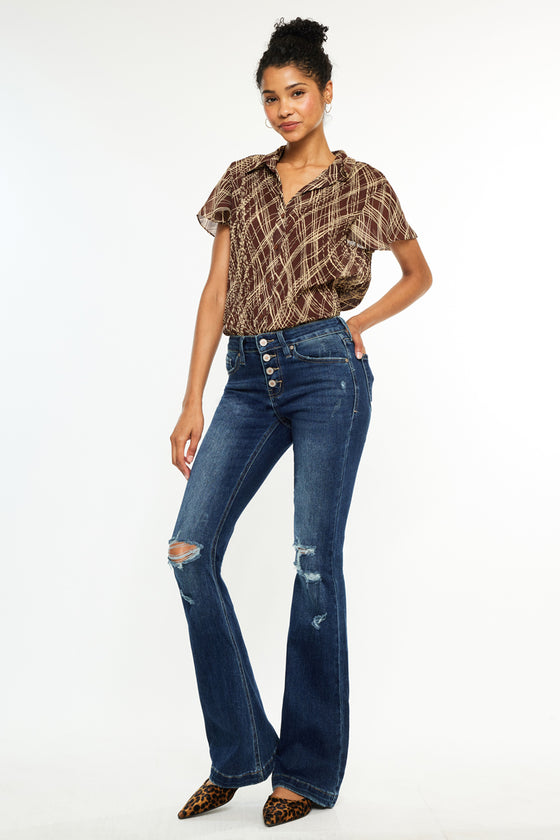 Harlowe Mid Rise Flare Jeans - Official Kancan USA