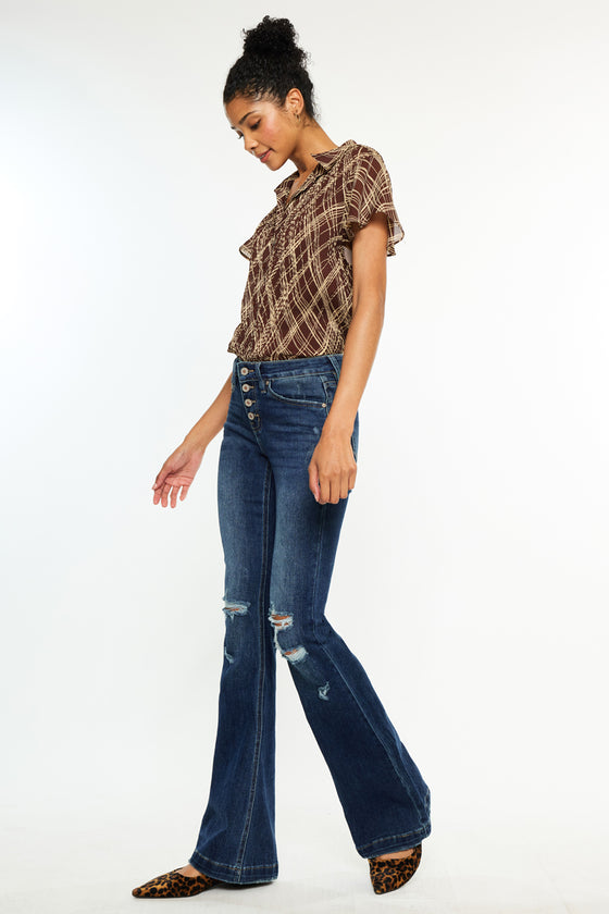 Harlowe Mid Rise Flare Jeans - Official Kancan USA