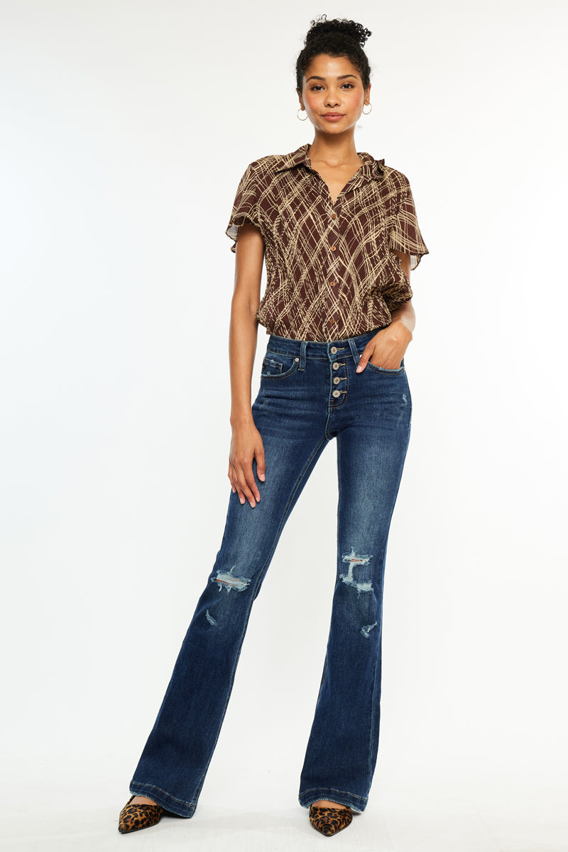 Harlowe Mid Rise Flare | Kancan USA