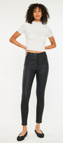 Autumn High Rise Faux Leather Ankle Skinny Pants - Official Kancan USA