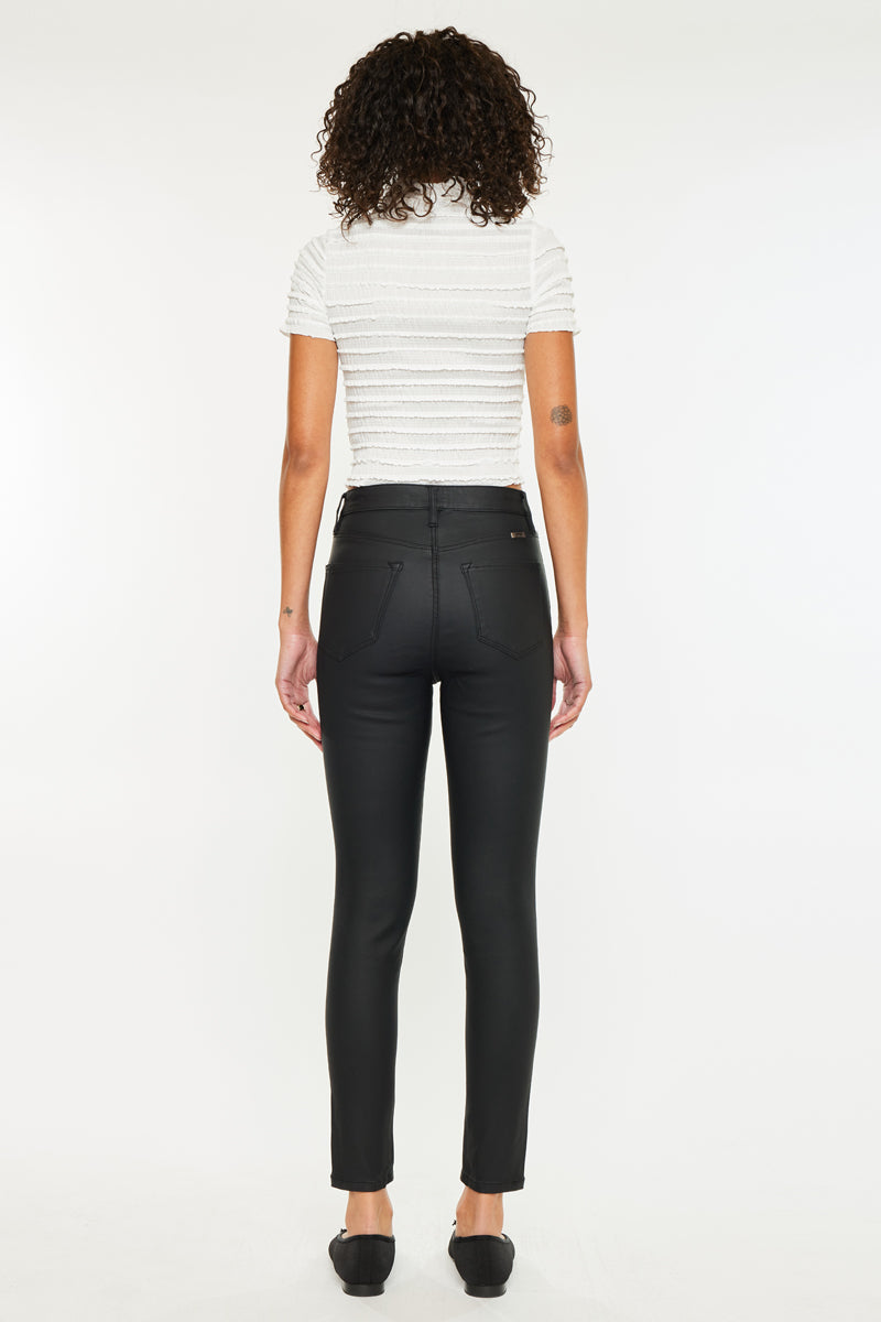 Autumn High Rise Faux Leather Ankle Skinny Pants - Official Kancan USA