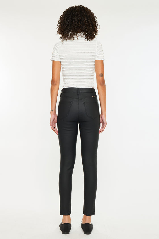 Autumn High Rise Faux Leather Ankle Skinny Pants - Official Kancan USA