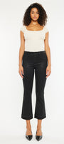 Rosé High Rise Faux Leather Kick-Flare Pants - Official Kancan USA