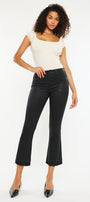 Rosé High Rise Faux Leather Kick-Flare Pants - Official Kancan USA