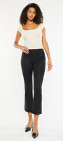 Rosé High Rise Faux Leather Kick-Flare Pants - Official Kancan USA