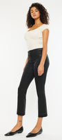 Rosé High Rise Faux Leather Kick-Flare Pants - Official Kancan USA