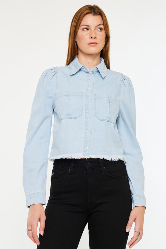 Madeline Cropped Button Down Shirt - Official Kancan USA