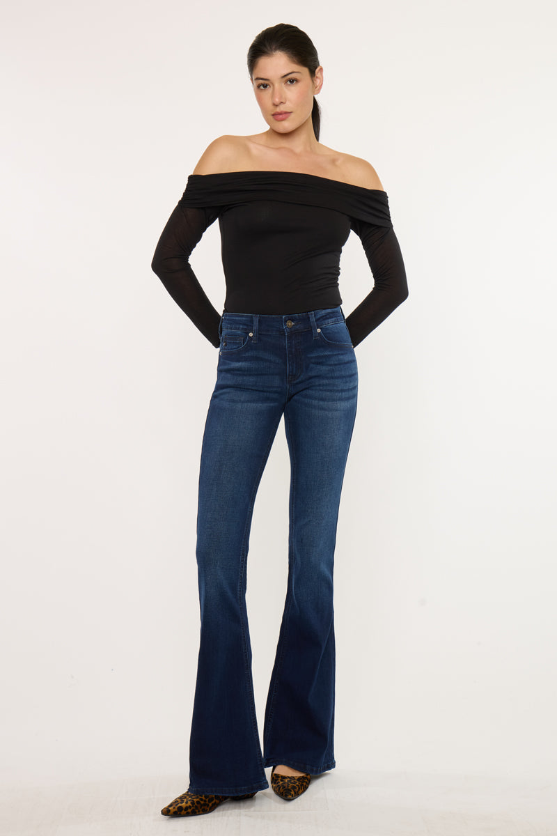 Trisha Mid Rise Classic Flare Jeans