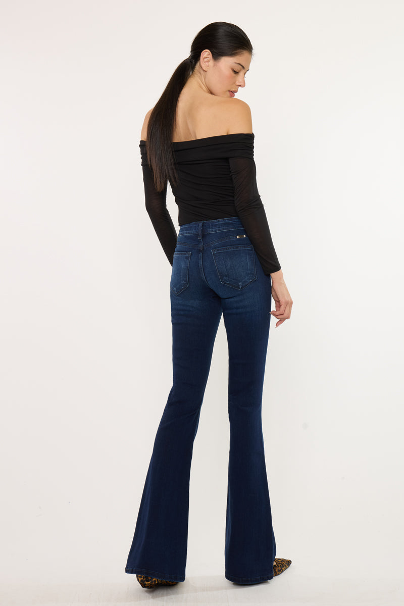 Trisha Mid Rise Classic Flare Jeans