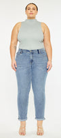 Carmelita  Mid Rise Slim Boyfriend Jeans (Plus Size) - Official Kancan USA