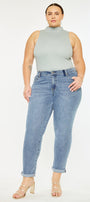 Carmelita  Mid Rise Slim Boyfriend Jeans (Plus Size) - Official Kancan USA