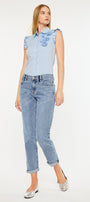 Lindsey Mid Rise Slim Boyfriend Jeans - Official Kancan USA