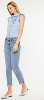 Lindsey Mid Rise Slim Boyfriend Jeans - Official Kancan USA