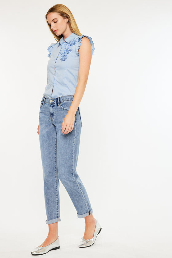 Lindsey Mid Rise Slim Boyfriend Jeans - Official Kancan USA