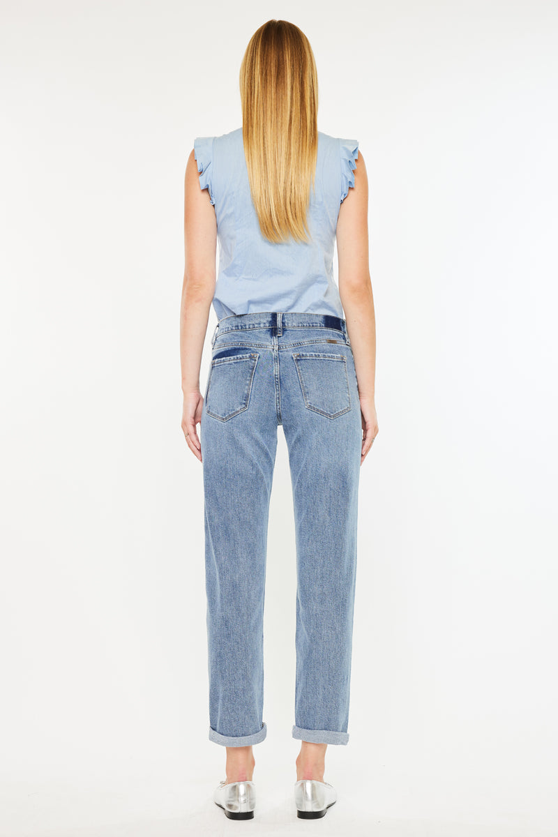 Lindsey Mid Rise Slim Boyfriend Jeans - Official Kancan USA
