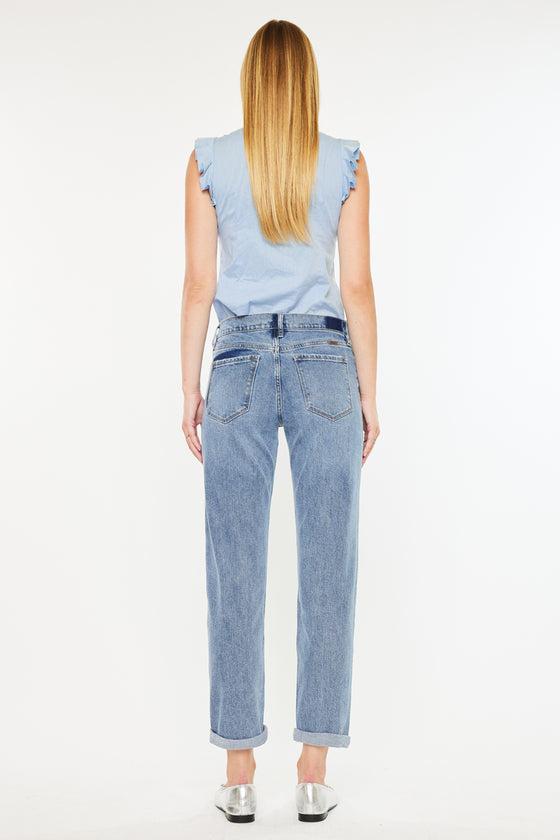 Lindsey Mid Rise Slim Boyfriend Jeans - Official Kancan USA