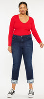 Raven Mid Rise Skinny Straight Leg Jeans (Plus Size) - Official Kancan USA