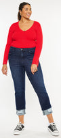 Raven Mid Rise Skinny Straight Leg Jeans (Plus Size) - Official Kancan USA