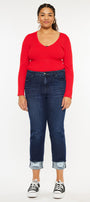 Raven Mid Rise Skinny Straight Leg Jeans (Plus Size) - Official Kancan USA