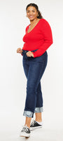 Raven Mid Rise Skinny Straight Leg Jeans (Plus Size) - Official Kancan USA