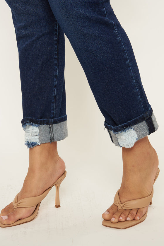 Raven Mid Rise Skinny Straight Leg Jeans (Plus Size) - Official Kancan USA