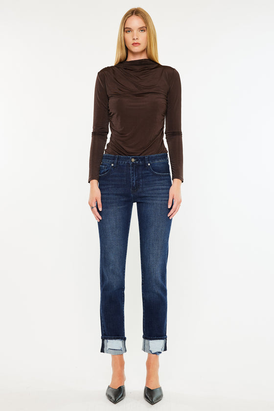 Cane Mid Rise Slim Straight Leg Jeans - Official Kancan USA