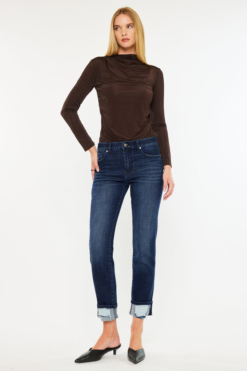 Cane Mid Rise Slim Straight Leg Jeans - Official Kancan USA