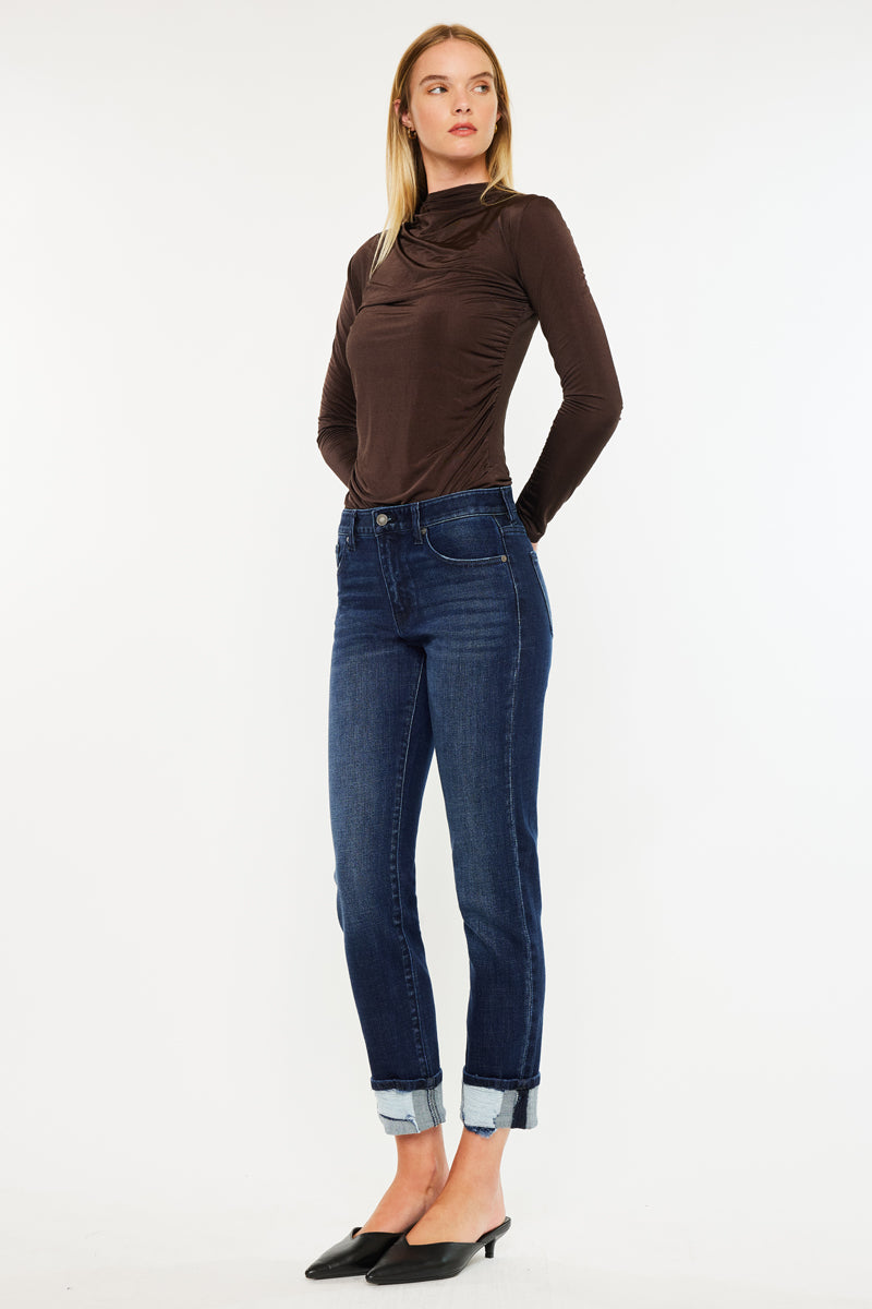 Cane Mid Rise Slim Straight Leg Jeans - Official Kancan USA