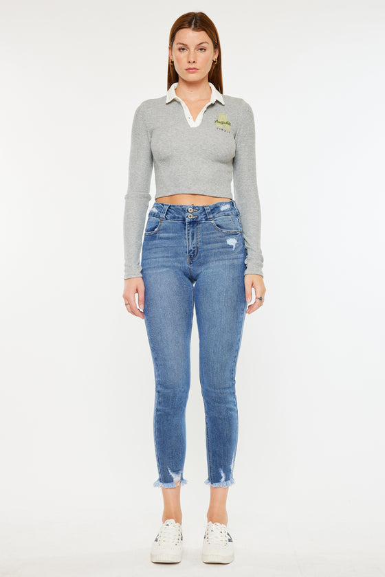 Ariana High Rise Ankle Skinny Jeans - Official Kancan USA