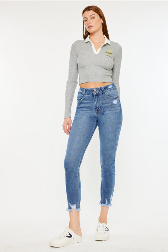 Ariana High Rise Ankle Skinny Jeans - Official Kancan USA