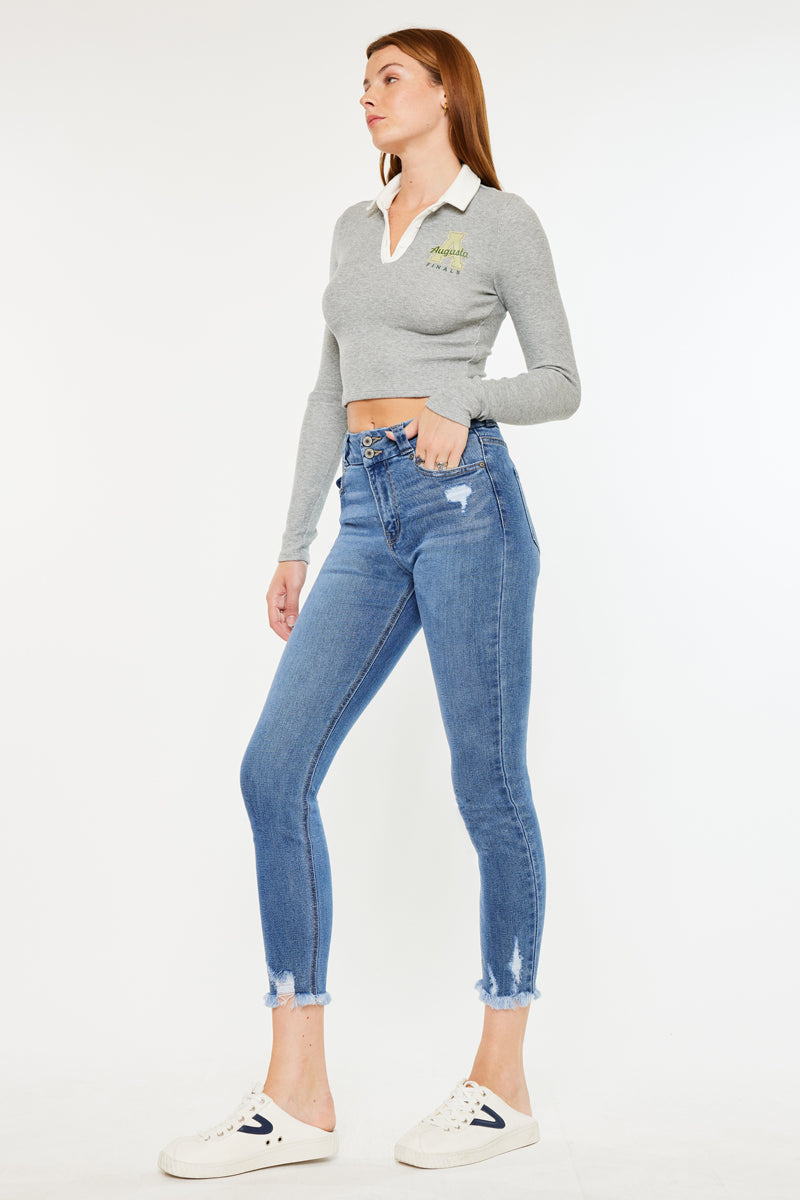 Ariana High Rise Ankle Skinny – Kancan USA