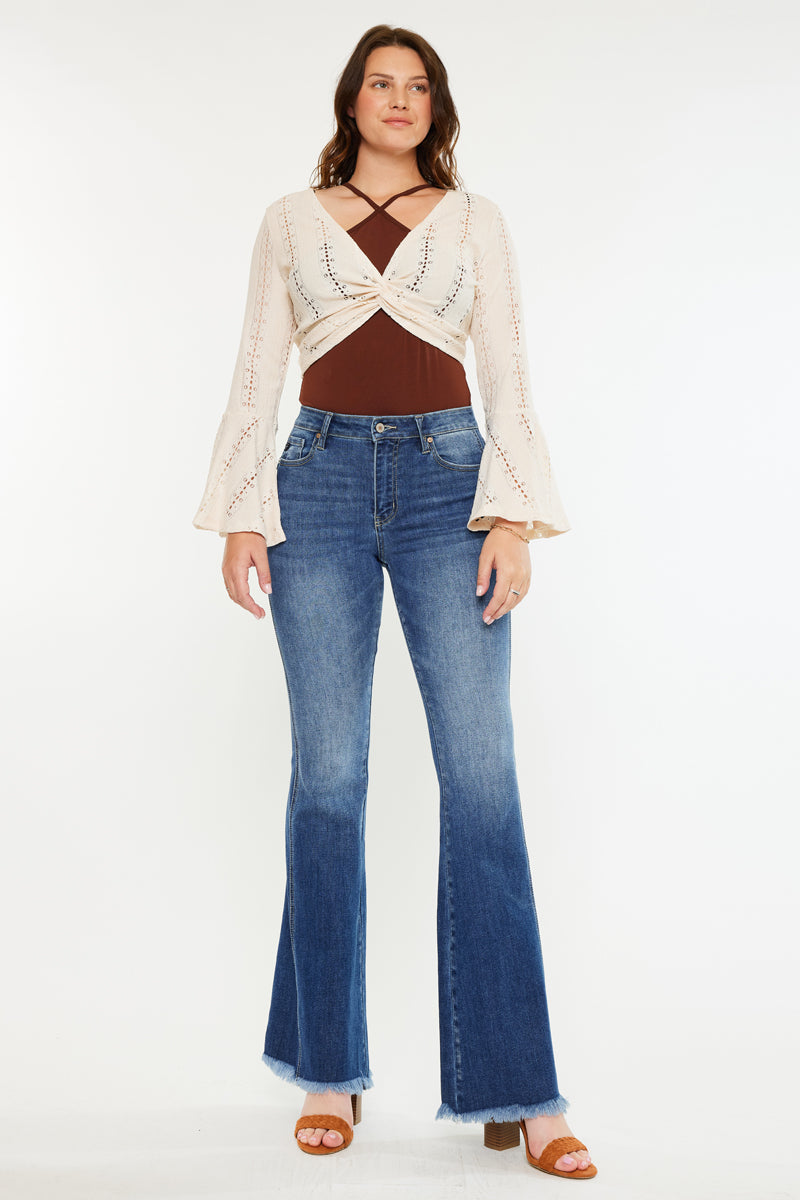 Annika High Rise Flare - Curvy – Kancan USA