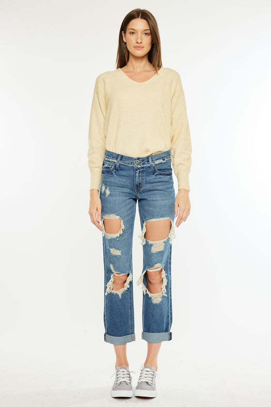 Noel Mid Rise Boyfriend Jeans - Official Kancan USA