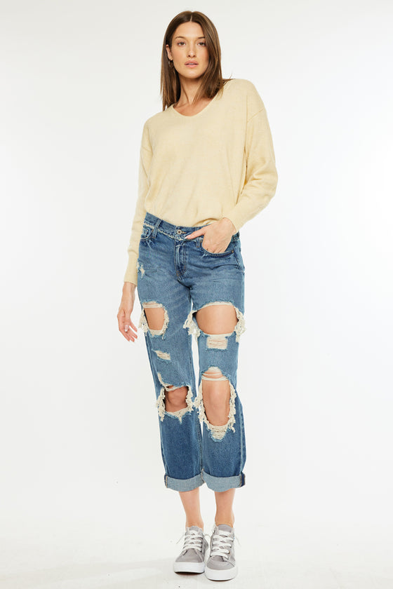 Noel Mid Rise Boyfriend Jeans - Official Kancan USA