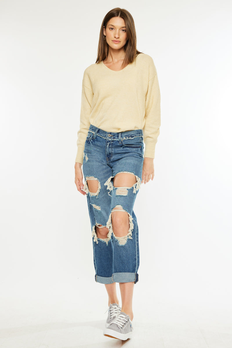 Noel Mid Rise Boyfriend Jeans - Official Kancan USA