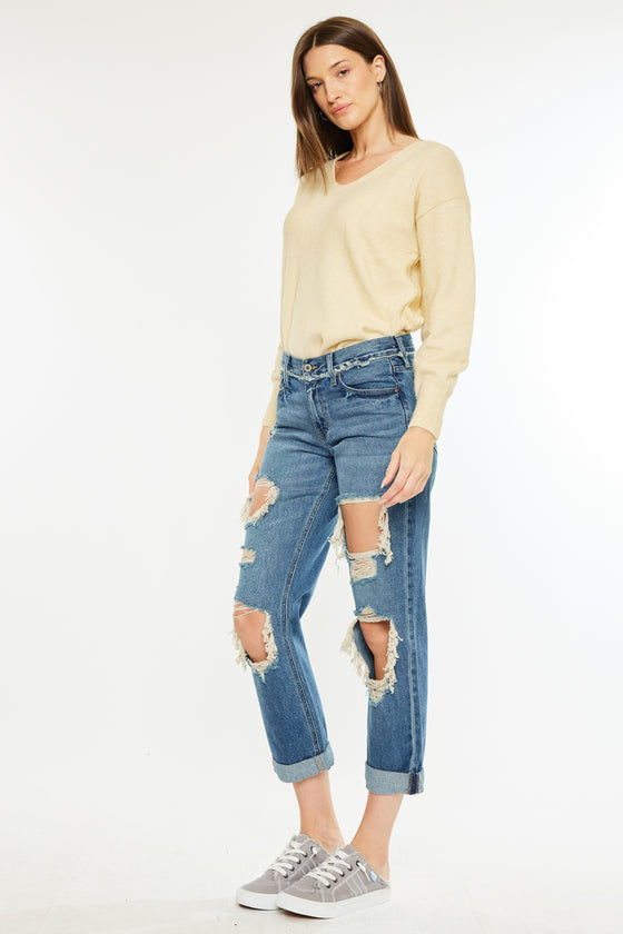 Noel Mid Rise Boyfriend Jeans - Official Kancan USA