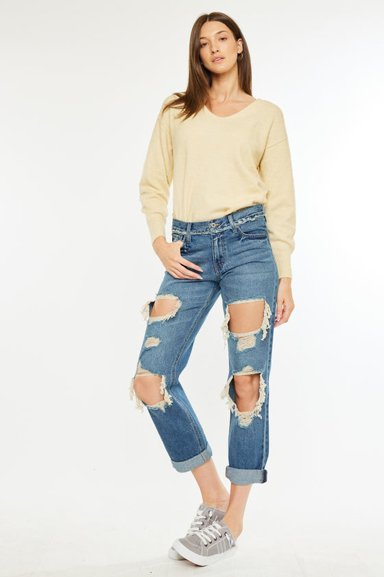 Noel Mid Rise Boyfriend Jeans - Official Kancan USA