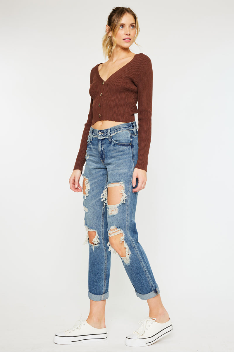 KanCan ISA Mid-Rise Slim Boyfriend Jeans main image 1