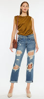 Janelle Mid Rise Boyfriend Jeans - Official Kancan USA